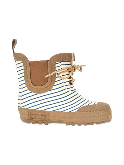 Konges Sløjd Babies' Striped Lace-up Boots In Neutral
