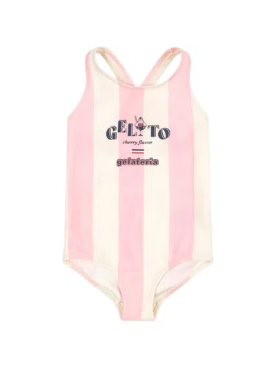Konges Sløjd Babies' Striped-print Graphic-detail Swimwear In Multi