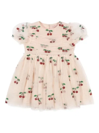 Konges Sløjd Kids' Tullie Cherry-print Dress In Green
