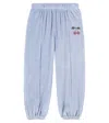 Konges Sløjd Wally Cotton-blend Velvet Sweatpants In Blue