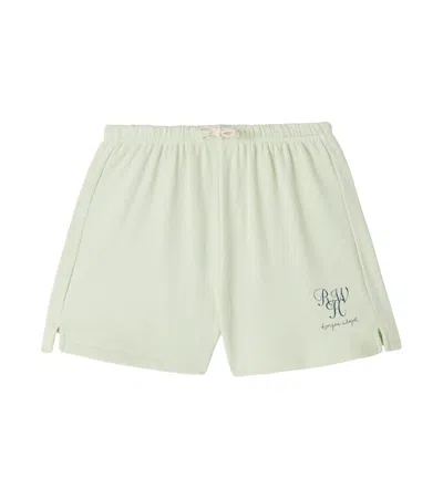 Konges Sløjd Kids' X Rhw Logo Cotton Jersey Shorts In Green
