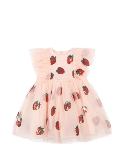 Konges Sløjd Babies' Yvone Sequin-embellished Ruffled Dress In Pink