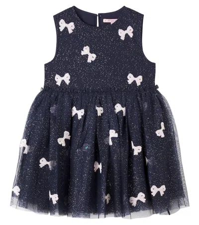Konges Sløjd Kids' Yvonne Bow-detail Sequined Tulle Dress In Black