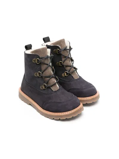 Konges Sløjd Kids' Zuri Suede Ankle Boots In Blue