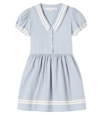 Konges Slojd Kids' Allie Cotton Dress In Blue