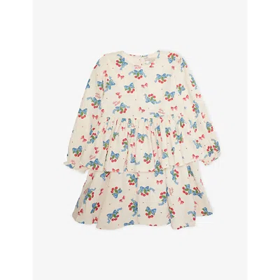 Konges Slojd Kids' Amarena Elin Gots Long-sleeves Stretch-cotton Dress 18 Months-8 In White