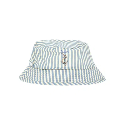 Konges Slojd 'asnou' Striped Bucket Hat Kids In Blue