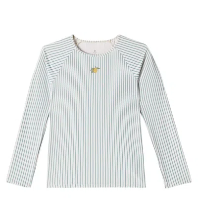 Konges Slojd Kids' Aster Bengal Stripe Swim Top In White