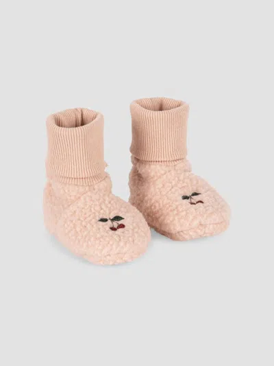 Konges Slojd Baby Girl's Safa Teddy Booties In Pink
