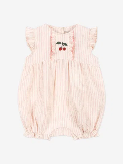 Konges Slojd Baby Girls Ellie Frill Romper In Neutral