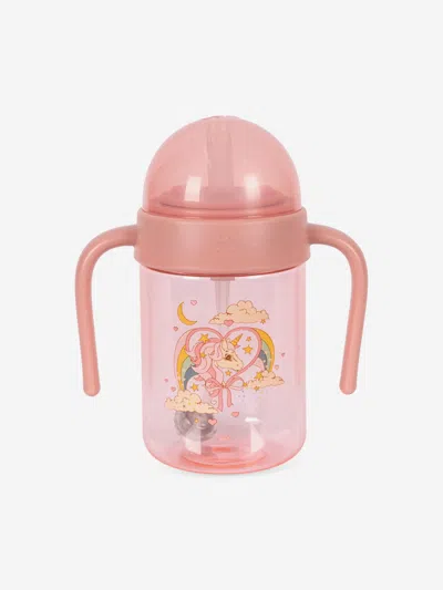 Konges Slojd Baby Girls Horn Stars Bottle With Handle In Pink