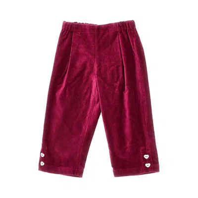 Konges Slojd 'barbara' Velvet Pants Kids In Burgundy