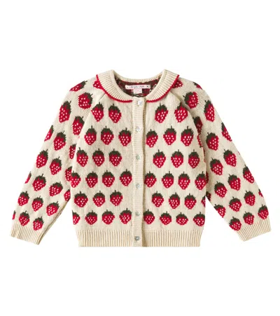 Konges Slojd Kids' Belou Wool-blend Cardigan In White