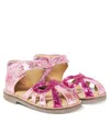 Konges Slojd Bow Glitter Sandals In Pink