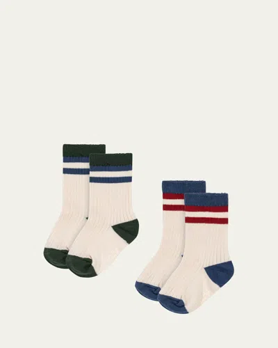 Konges Slojd Kids' Boy's 2-pack Ribbed Socks, 6m-7y In Multi Stribe