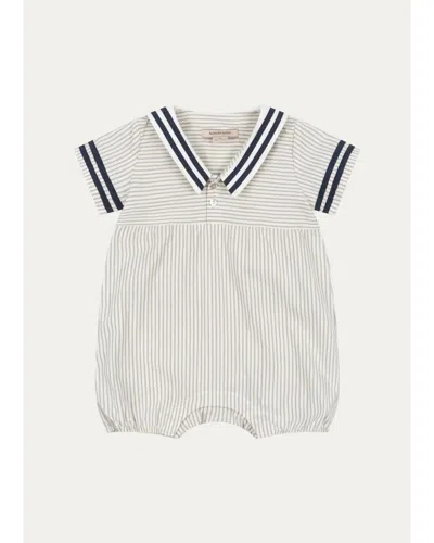 Konges Slojd Kids' Boy's Allie Sailor Romper In Gray