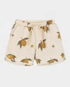 Konges Slojd Boy's Asnou Lemon-print Swim Shorts In Sweet And Sour