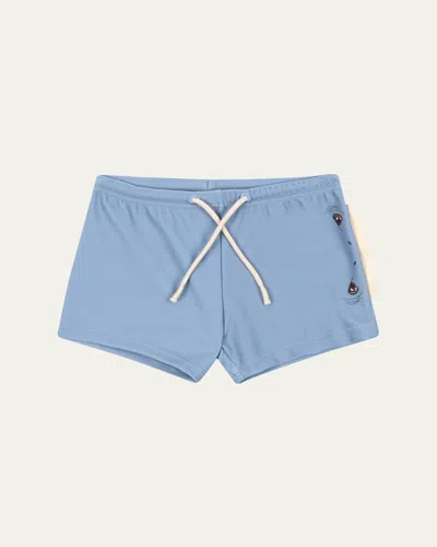 Konges Slojd Kids' Boy's Aster Shark Swim Shorts In Blue