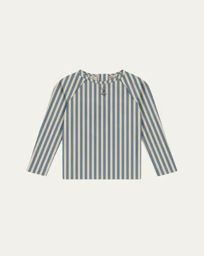 Konges Slojd Kids' Boy's Aster Striped Swim Top In Sailor Stripe