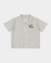 Konges Slojd Boy's Elliot Short-sleeve Soccer Shirt In Gray