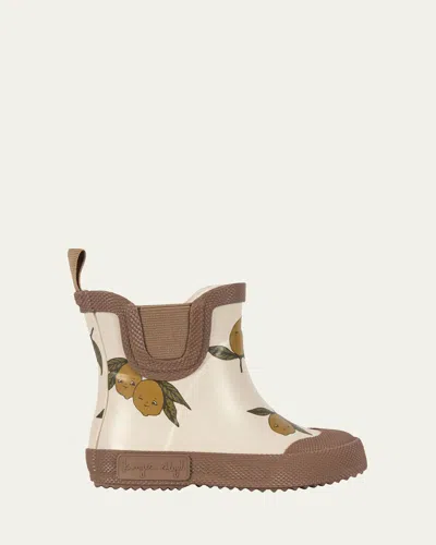 Konges Slojd Boy's Lemon Printed Rubber Welly Boots, Baby/toddler/kids In Sweet And Sour
