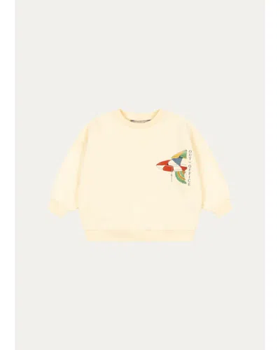 Konges Slojd Kids' Boy's Lou Graphic-print Cotton Sweatshirt In Gray