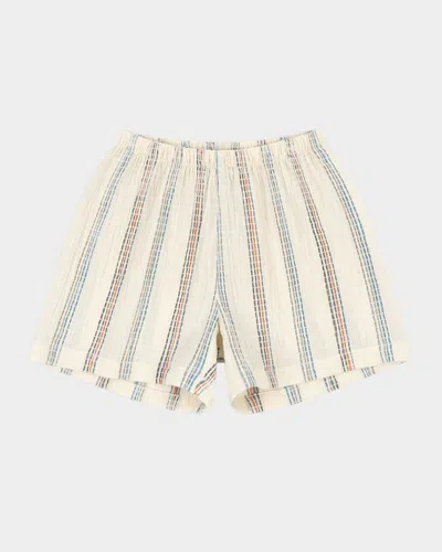 Konges Slojd Kids' Boy's Vincent Multicolor Striped Shorts In White