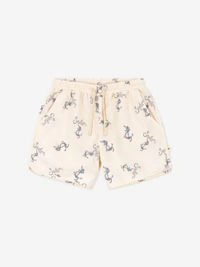 Konges Slojd Kids' Boys Asnou Rock My Boat Swim Short In Neutral