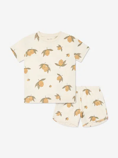 Konges Slojd Kids' Boys Famo Short Set In Ivory