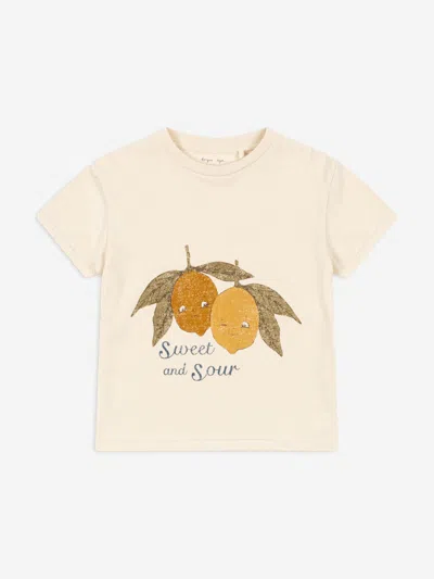 Konges Slojd Babies' Boys Sweet And Sour Famo T-shirt In Ivory