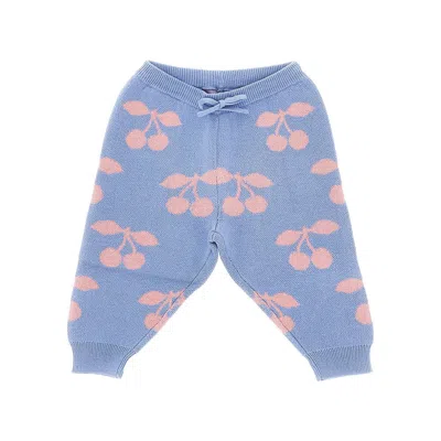 Konges Slojd Cherries Motif Knit Pants Kids In Blue