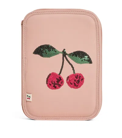 Konges Slojd Cherry Clover Filled Pencil Case In Pink
