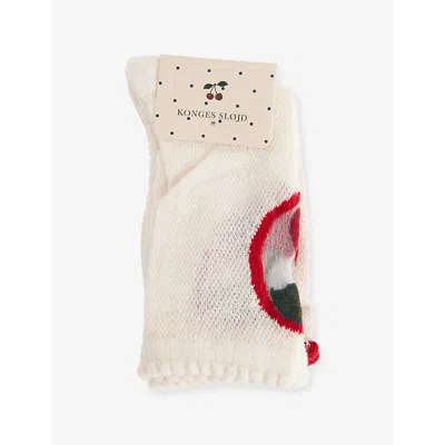 Konges Slojd Kids' Cherry/rose Ks G 2 Pk Cherry R Sock In Neutral