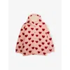 Konges Slojd Coeur Mellow Jody Teddy Heart-print Woven Hoodie 2-10 In Pink