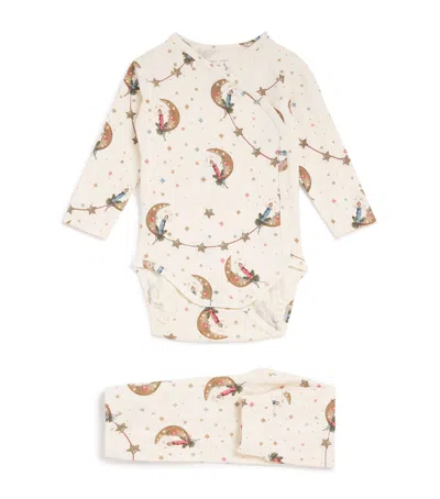 Konges Slojd Kids' Cotton-blend Basic Christmas Pyjama Set In Neutral