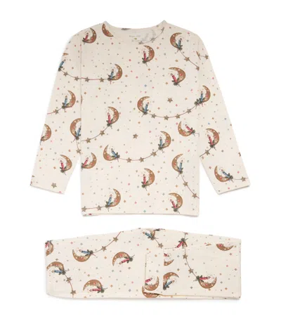 Konges Slojd Kids' Cotton-blend Christmas Pyjama Set In Neutral