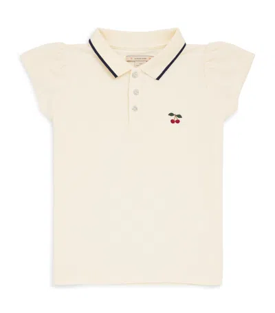 Konges Slojd Kids'  Cotton-blend Polo Shirt In Metallic