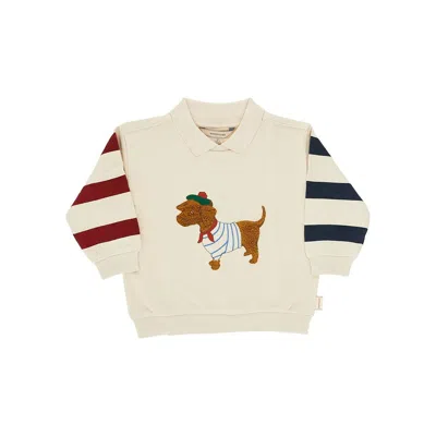 Konges Slojd Kids' Cotton-blend 'spotty' Sweatshirt In Neutral