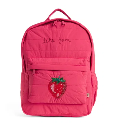 Konges Slojd Kids' Embellished Strawberry Juno Backpack In Red