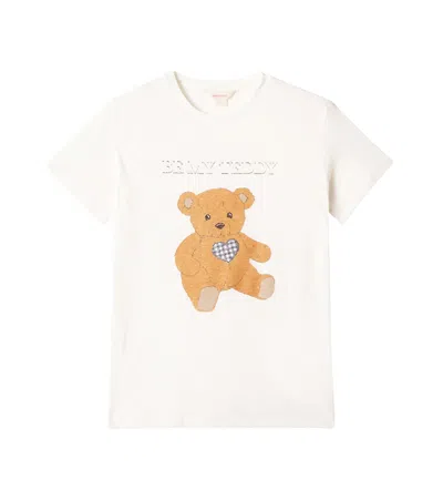 Konges Slojd Kids' Era Printed Cotton And Linen T-shirt In White