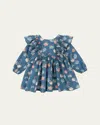 Konges Slojd Evia Bow-detail Printed Cotton Dress In Snow Bow Ballerina