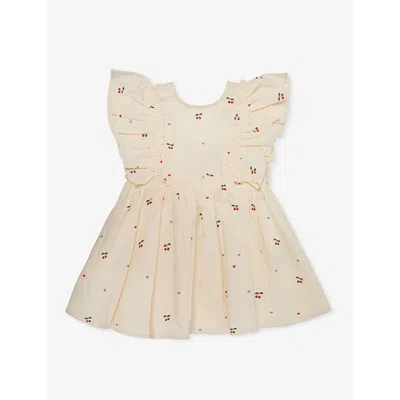 Konges Slojd Babies'  Cherry Coeur Evia Cherry-print Organic-cotton Dress 9-36 Months