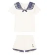 Konges Slojd Famo Cotton T-shirt And Shorts Set In Neutrals