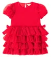 Konges Slojd Fay Bow-detail Glitter Dress In Red