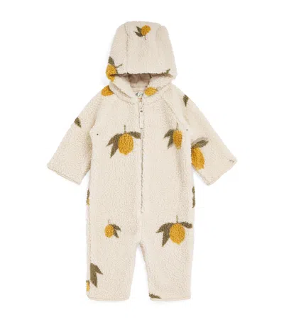 Konges Slojd Kids' Fleece Teddy Playsuit In Neutral