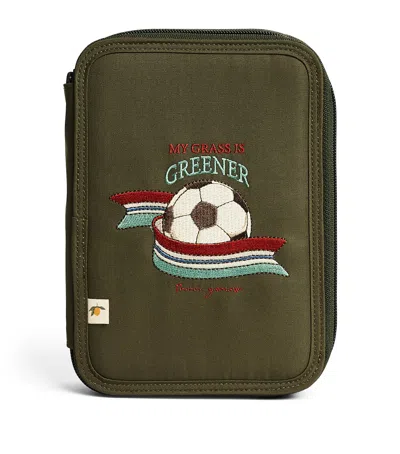 Konges Slojd Football Clover Pencil Case In Green