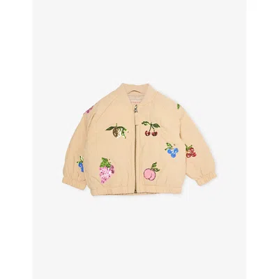 Konges Slojd Kids' Frappe Juno Sequin-embellished Shell Bomber Jacket 12 Months - 10 In Brown