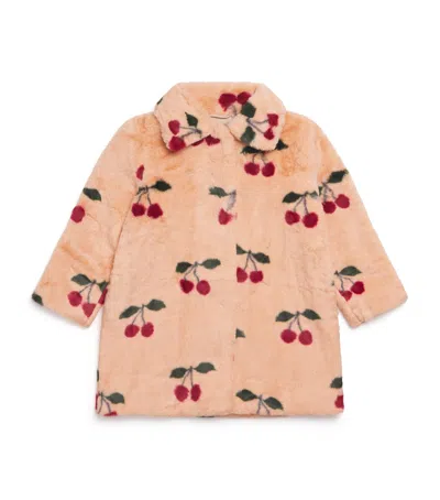 Konges Slojd Kids' Fuzzie Coat In Orange