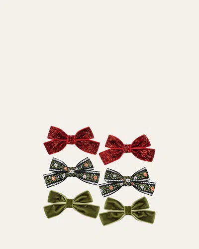 Konges Slojd Kids' Girl's 6-pack Micki Hair Bow Clips In Multi