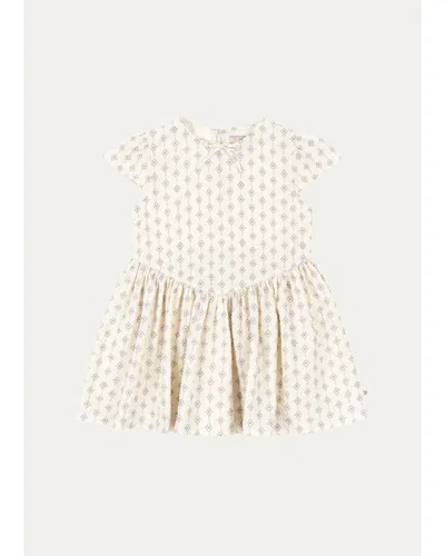 Konges Slojd Kids' Girl's Ava Cotton Seersucker Dress In Neutral